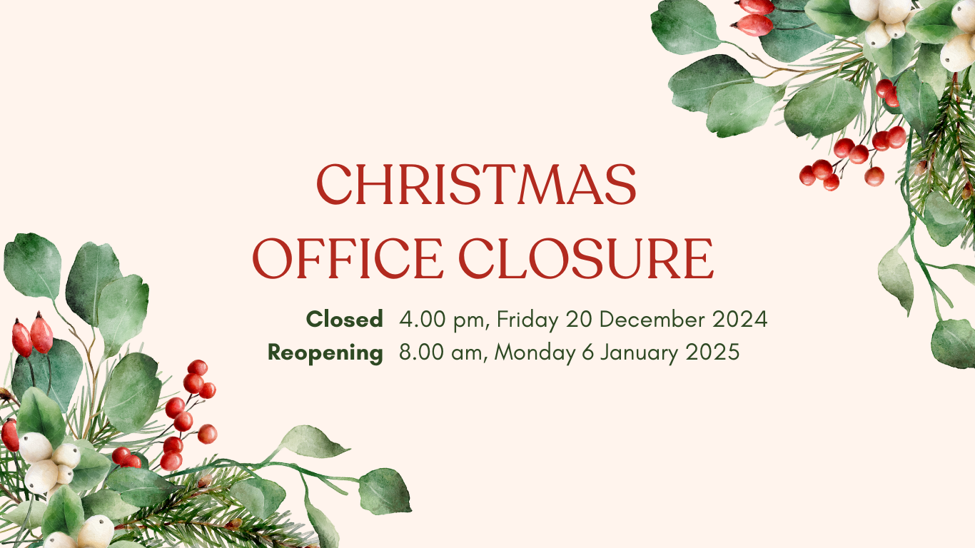 Administration Office Christmas & New Year Closure