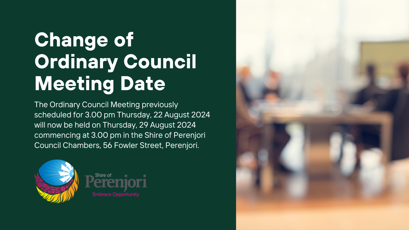 Change of Ordinary Council Meeting Date (August 2024)