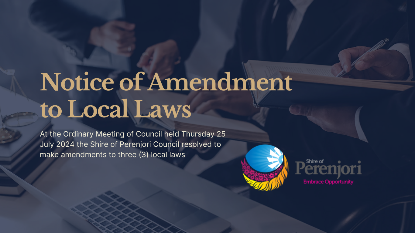 Notice of Amendment to Local Laws